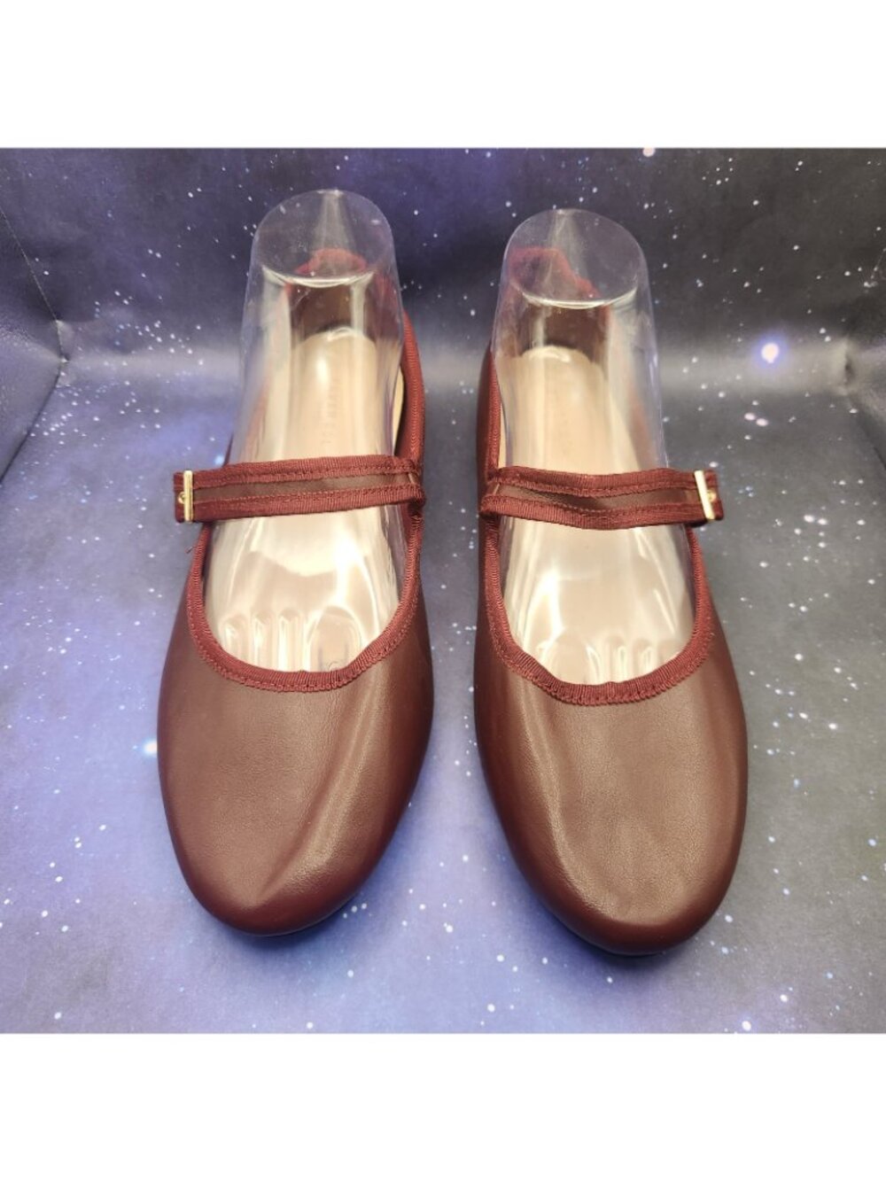 Fever Sole Maroon Red Mary Jane Flats Slip On Shoes Buckle EURO 41 US 9.5 NEW - Picture 6 of 9